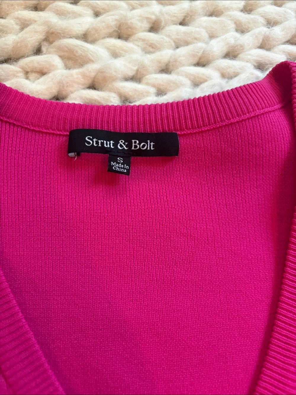 Women's V-Neck Short Sleeve Sweater - Fuchsia. Great for fall! 🍁